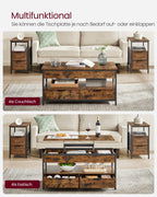 Salontafel – met lades – vintage bruin-inktzwart