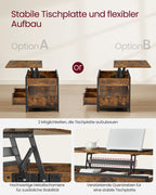 Salontafel – met lades – vintage bruin-inktzwart
