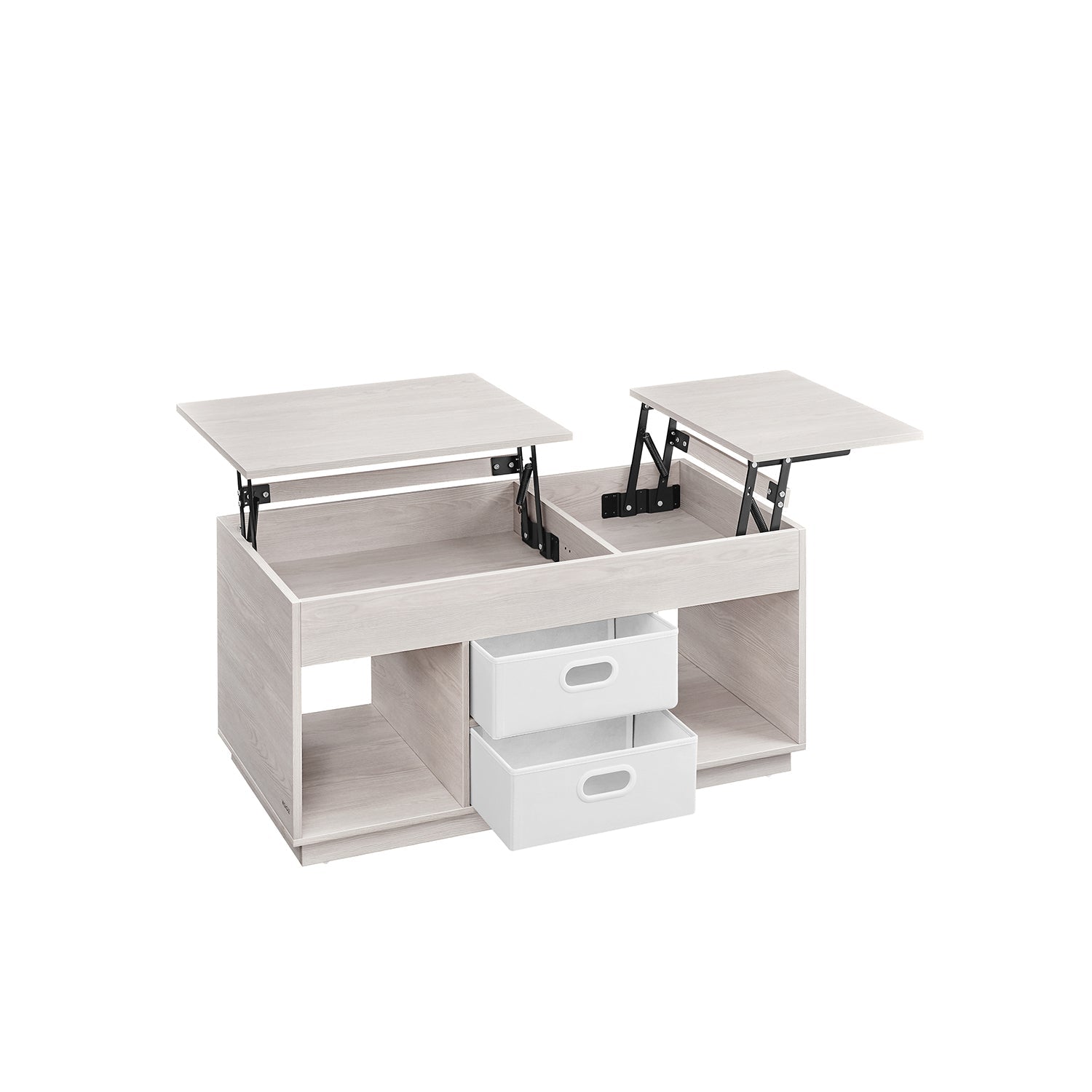 Salontafel met 2 lades en vakken - Stijlvol design - Asbruin