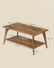 Salontafel - 100 x 55 x 45 cm - 2 planken - aardbruin