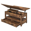 Salontafel - In Hoogte Verstelbaar - Gasveer - 2 Lades - Vintage Bruin