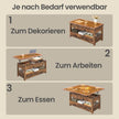 Salontafel - In Hoogte Verstelbaar - Gasveer - 2 Lades - Vintage Bruin