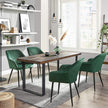 Eetkamerstoelen - Set van 2 - Fluweel - Met Armleuningen - Groen