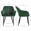 Eetkamerstoelen - Set van 2 - Fluweel - Met Armleuningen - Groen