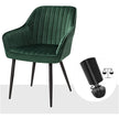 Eetkamerstoelen - Set van 2 - Fluweel - Met Armleuningen - Groen