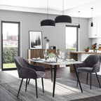 Eetkamerstoel - Fauteuil met armleuningen - Gestoffeerd - Grijs