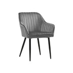Eetkamerstoel - Fauteuil met armleuningen - Gestoffeerd - Grijs