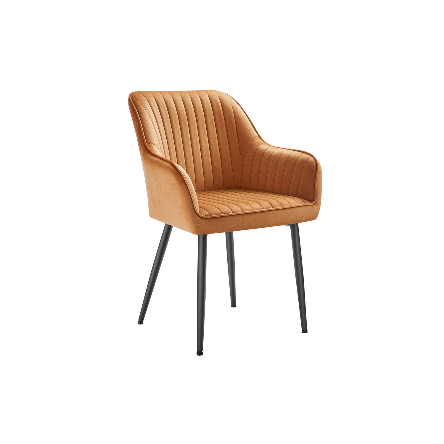 Eetkamerstoel – Fauteuil met armleuningen – Gestoffeerd – Grijs