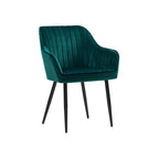 Eetkamerstoel - Fauteuil met armleuningen - Gestoffeerd - Grijs