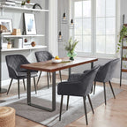 Eetkamerstoel - Set van 2 - Stoelen van suède - Grijs