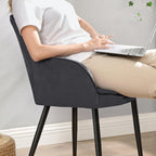 Eetkamerstoel - Set van 2 - Stoelen van suède - Grijs