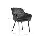 Eetkamerstoel - Set van 2 - Stoelen van suède - Grijs