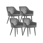 Gestoffeerde Stoelen Set van 4 – Comfortabel en Stijlvol – Lichtgrijs