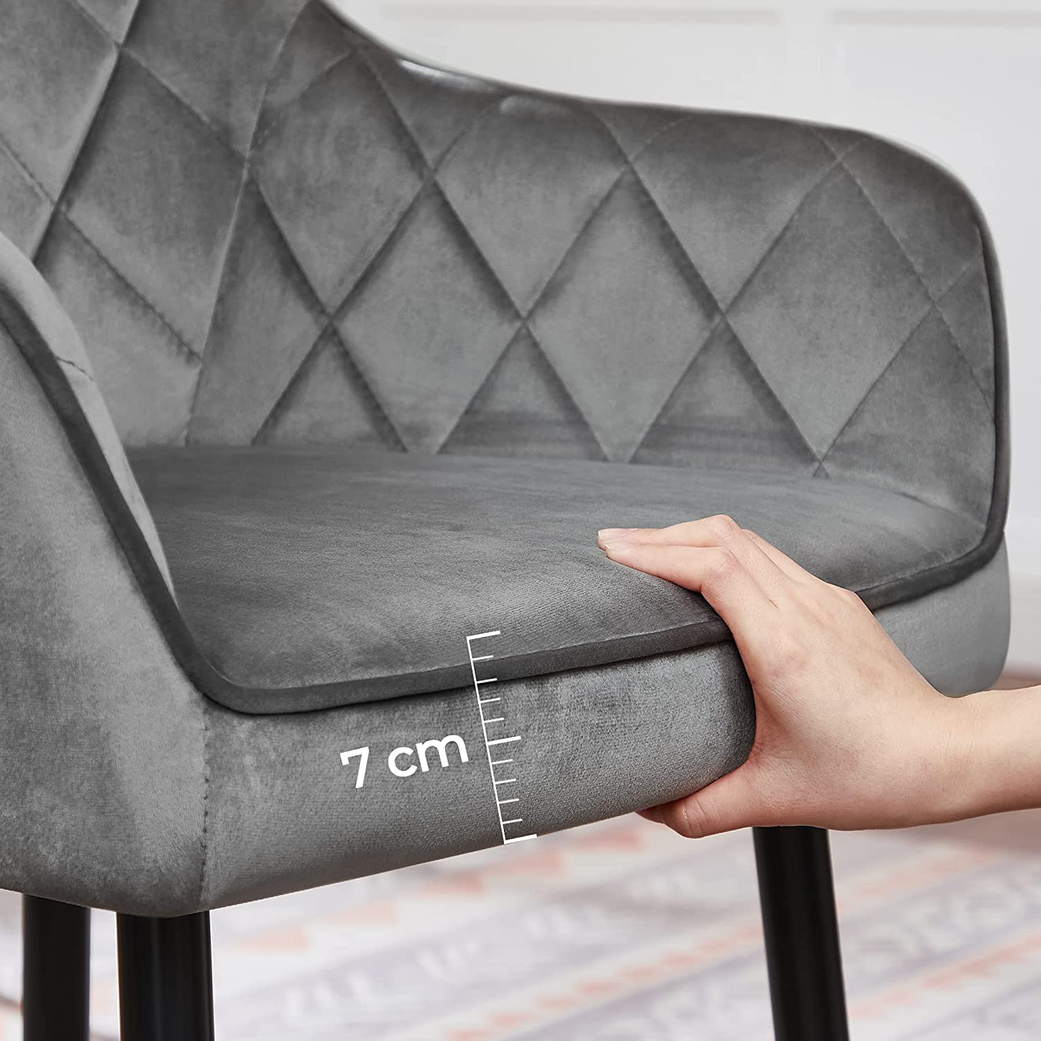 Gestoffeerde Stoelen Set van 4 – Comfortabel en Stijlvol – Lichtgrijs