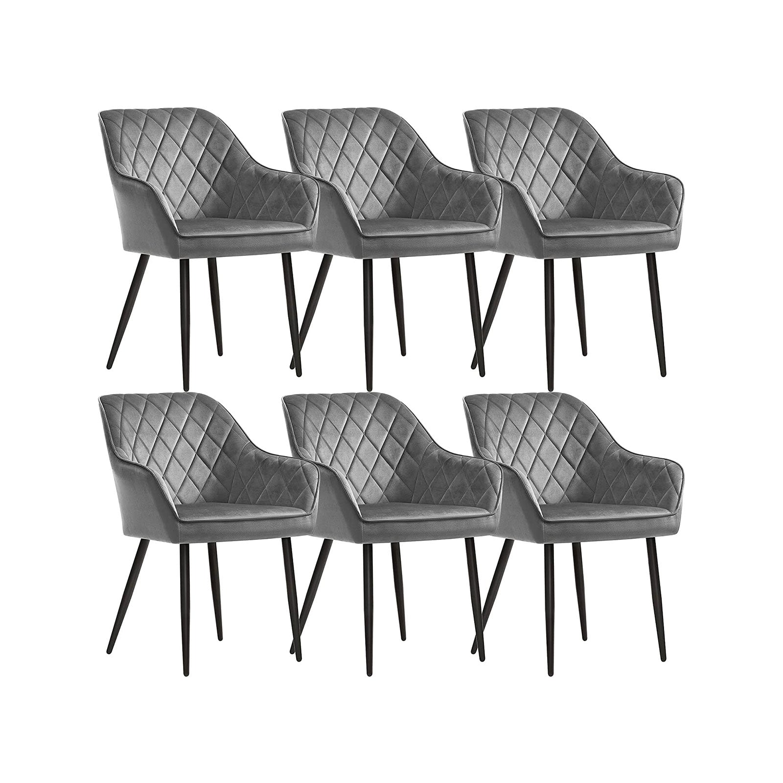 Eetkamerstoelen Met Armleuningen Set Van 6 Grijs