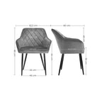 Eetkamerstoelen Met Armleuningen Set Van 6 Grijs