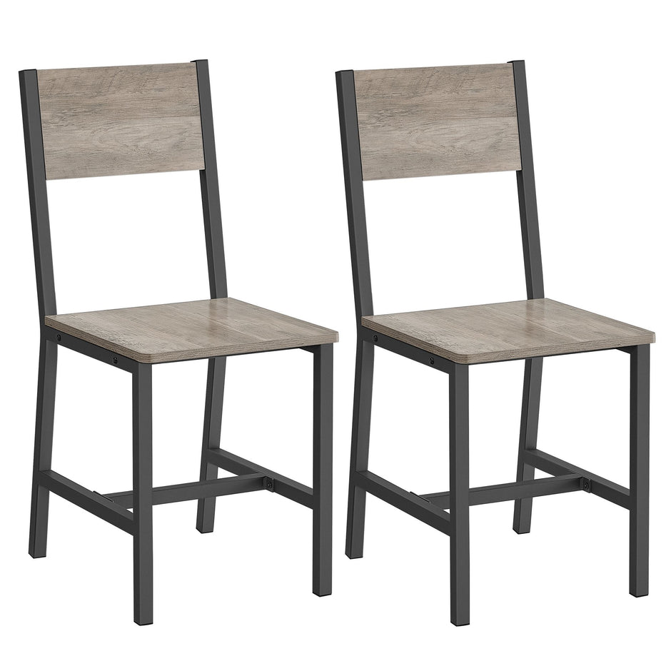 Eetkamerstoelen Set Van 2 Greige Gemêleerd Mat Grijs