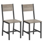 Eetkamerstoelen - Set van 2 - Keukenstoelen - Metalen frame - Grijs
