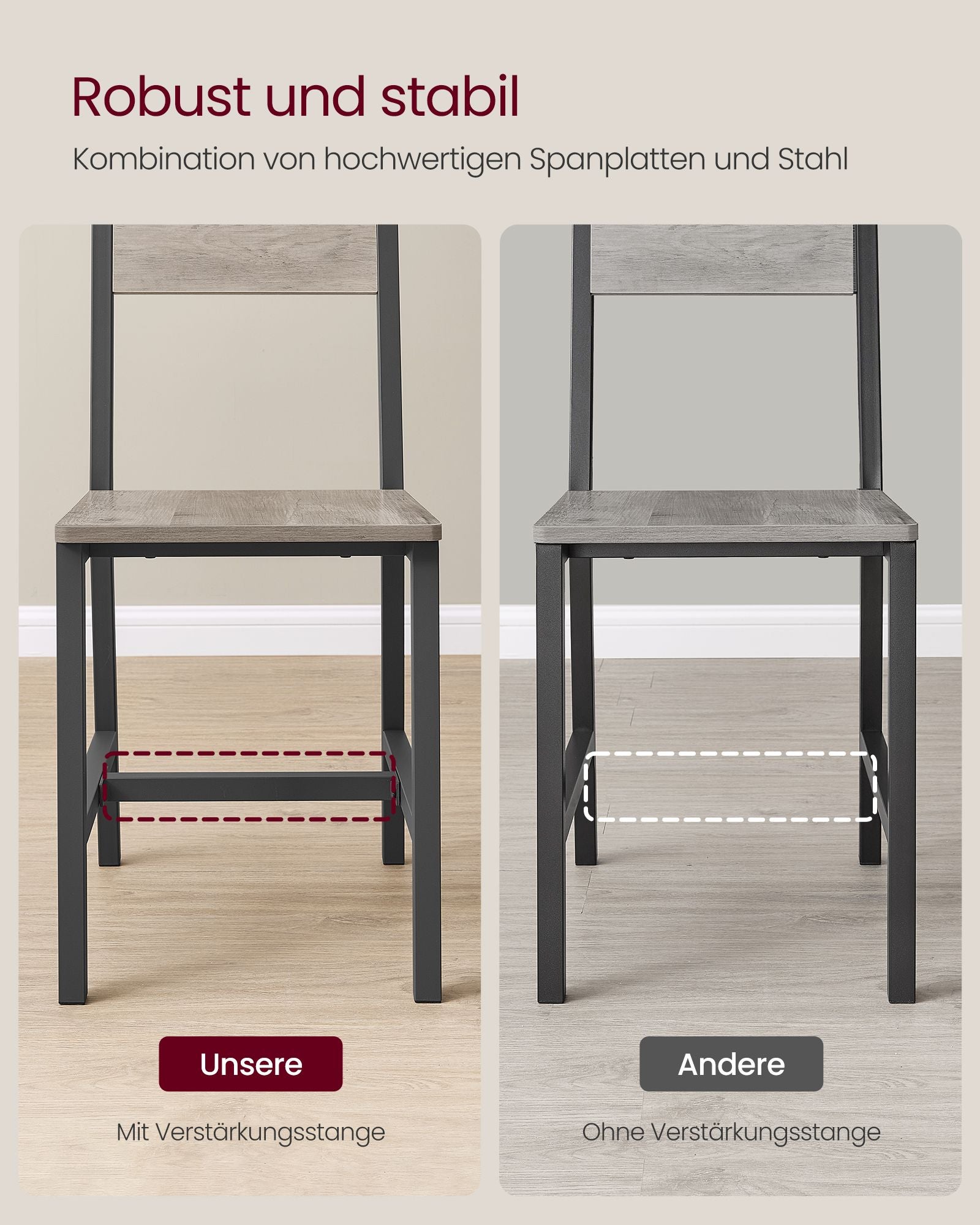 Eetkamerstoelen Set Van 2 Greige Gemêleerd Mat Grijs