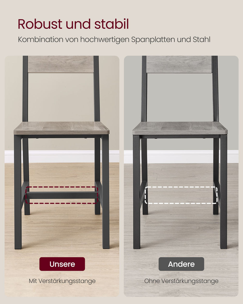 Eetkamerstoelen Set Van 2 Greige Gemêleerd Mat Grijs