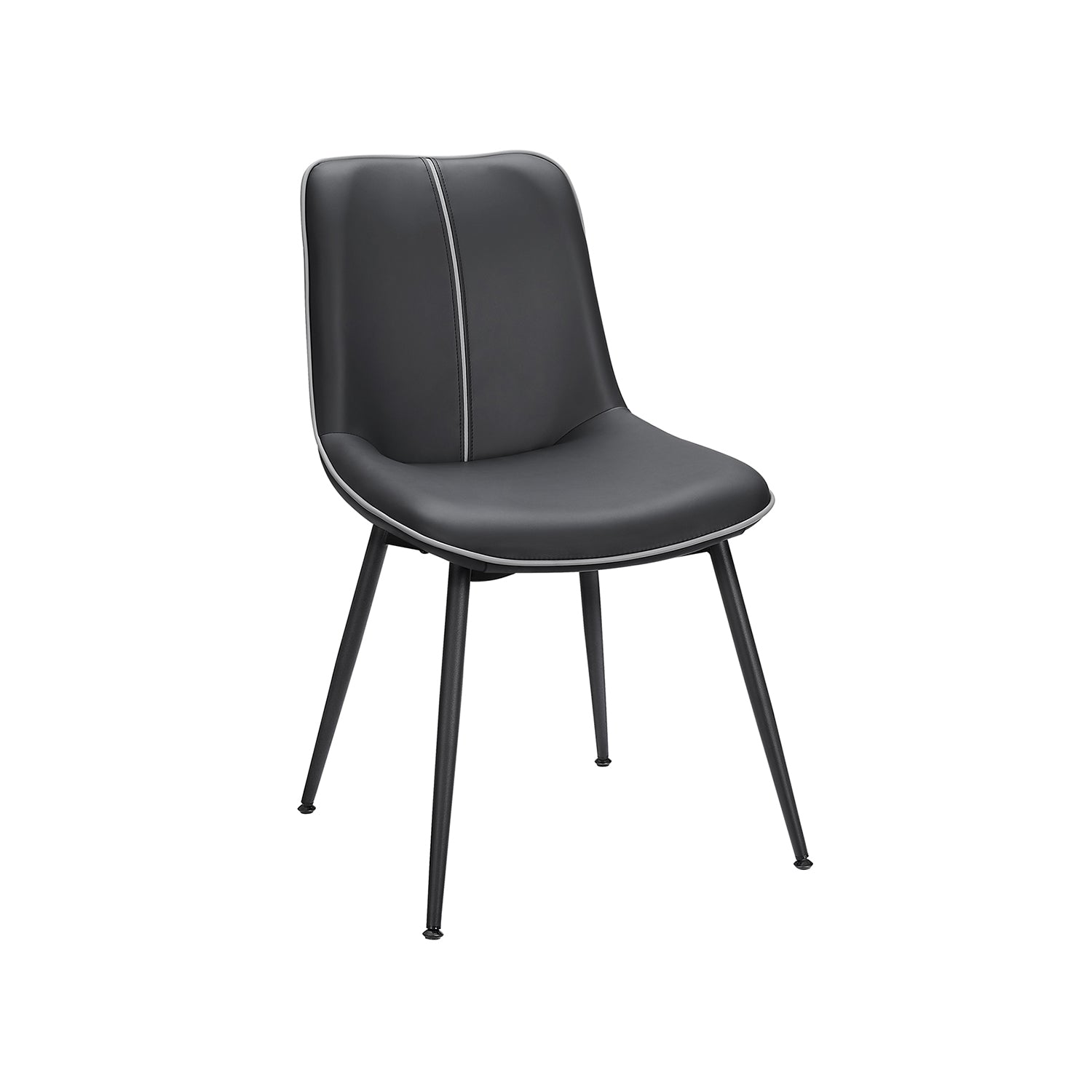 Eetkamerstoel – Inktzwarte rugleuning – Multiplex & staal