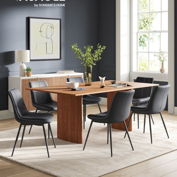 Eetkamerstoel – Inktzwarte rugleuning – Multiplex & staal