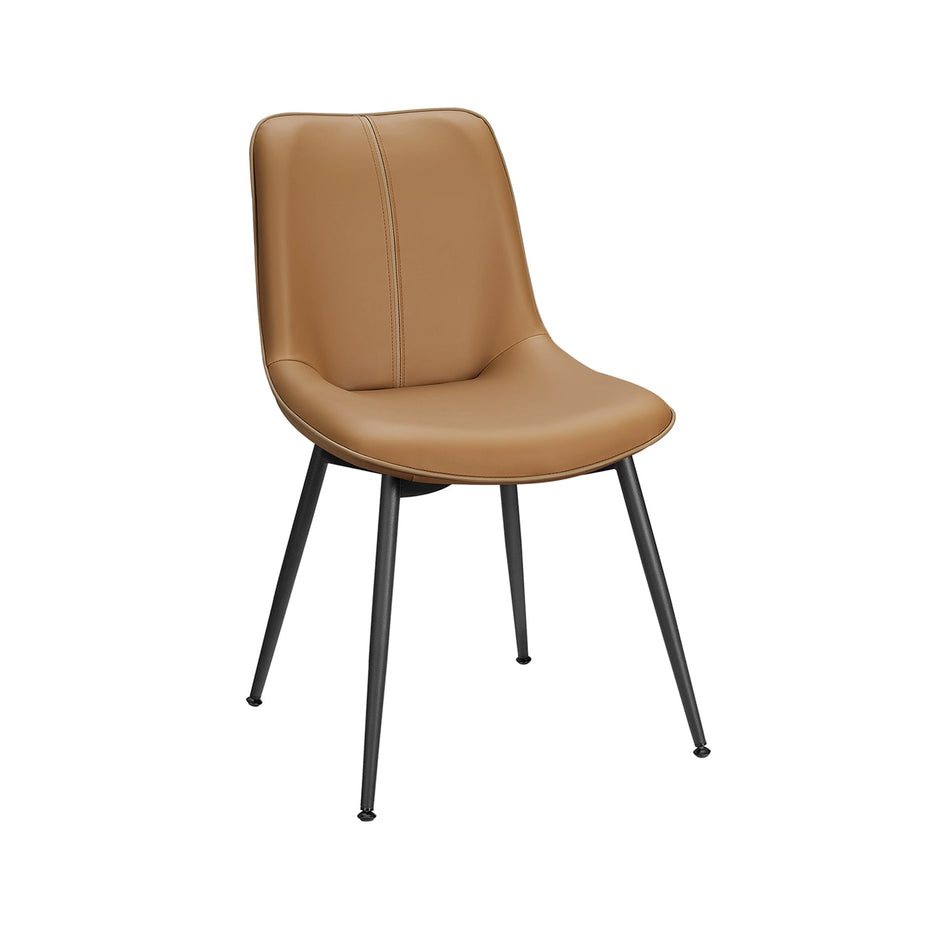 Eetkamerstoel – Inktzwarte rugleuning – Multiplex & staal