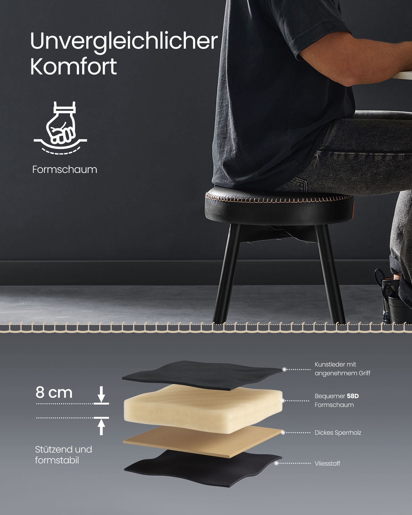 Eetkamerstoelen set van 2 – comfortabel en stijlvol – inktzwart