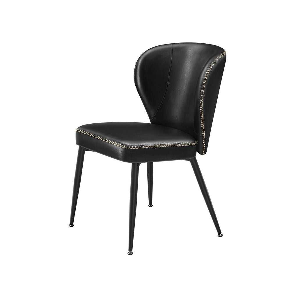Eetkamerstoel – Comfortabel ontwerp – Kunstleer – Zwart