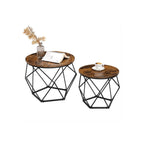 Salontafels - Set van 2 - Industrieel - Vintage bruin/zwart