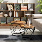 Salontafels - Set van 2 - Industrieel - Vintage bruin/zwart