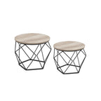 Salontafels - Set van 2 - Industrieel - Vintage bruin/zwart