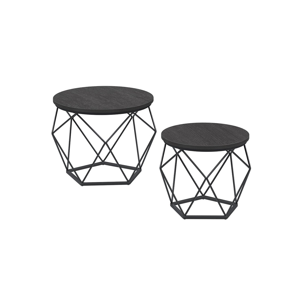 Salontafels - Set van 2 - Industrieel - Vintage bruin/zwart