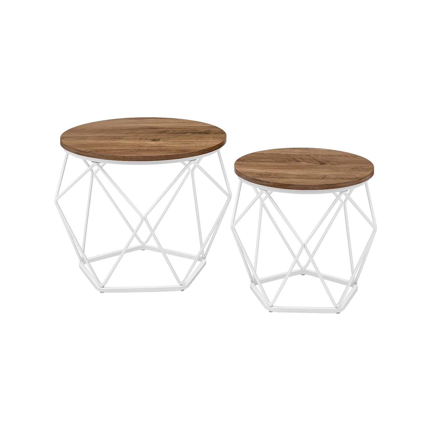 Salontafels - Set van 2 - Industrieel - Vintage bruin/zwart