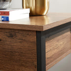 Nachtkastje – Met lade en plank – Industrieel design – Hazelnoot-zwart