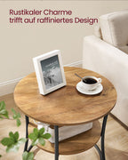 Bijzettafel Met 2 Planken En Stalen Frame