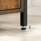 Nachtkastje – 2 lades – Industrieel ontwerp – Bruin/Zwart