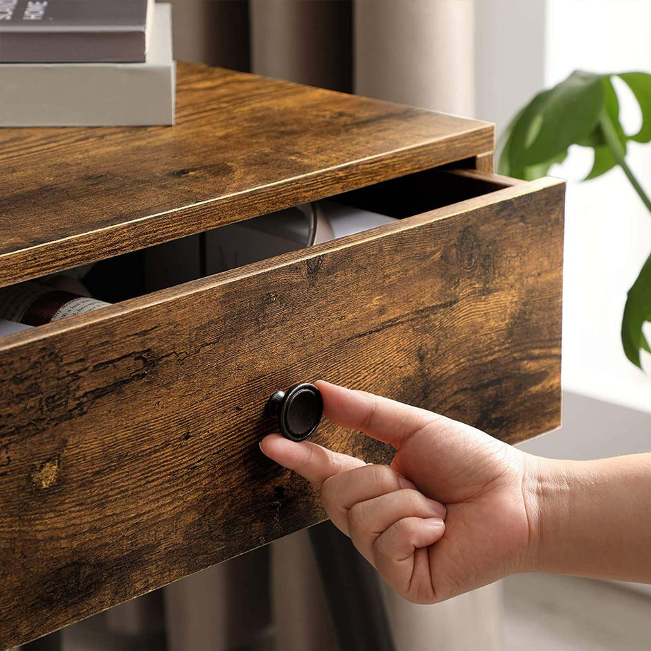 Nachtkastje – Compact met veel opbergruimte – Rustiek bruin