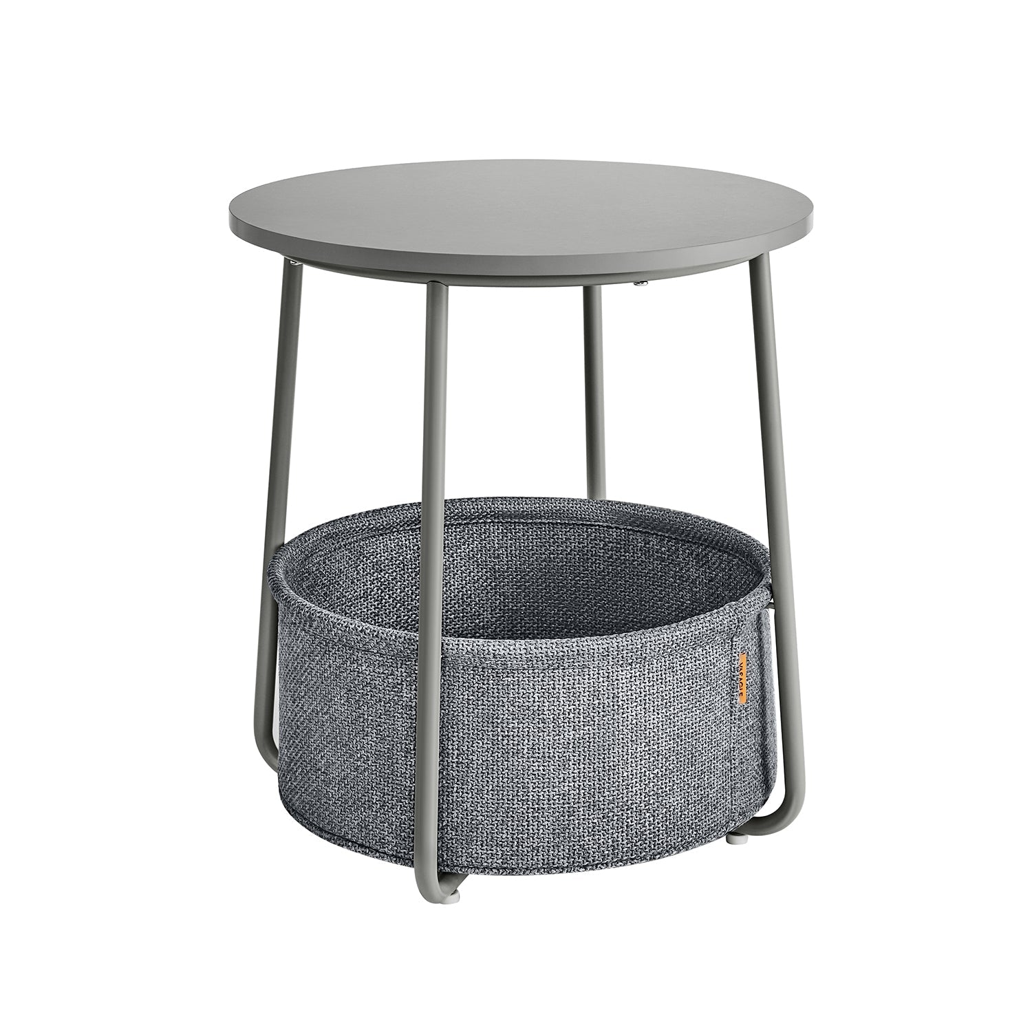 Ronde bijzettafel - Met stoffen mand - Metalen frame - Blauw