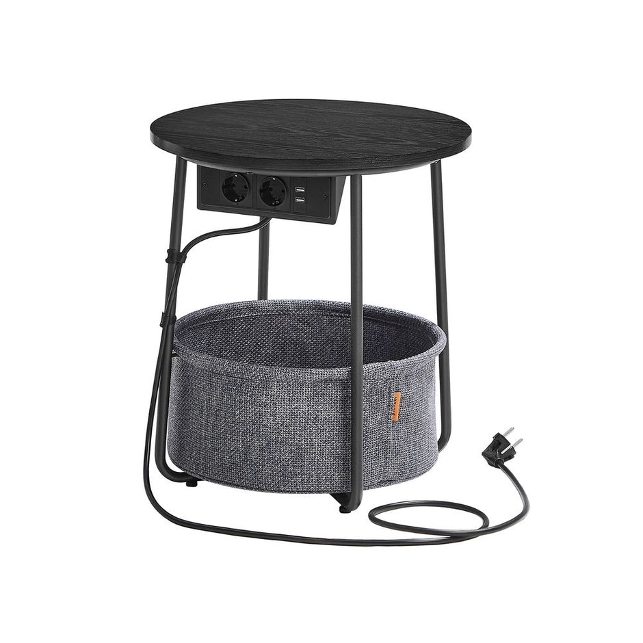 Bijzettafel rond – Met mand – Afmeting 45 x 50 cm – Modern design