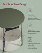 Bijzettafel Met Laadstation En Stopcontact In Bosgroen En Crèmewit