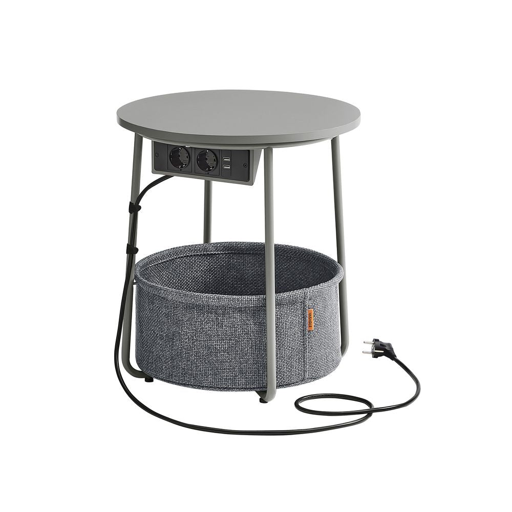 Bijzettafel rond – Met mand – Afmeting 45 x 50 cm – Modern design