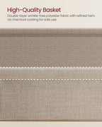 Bijzettafel met Mand – Vierkant Design – Mat Wit & Camelbruin