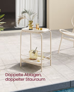 Bijzettafel met 2 niveaus – modern – crèmewit