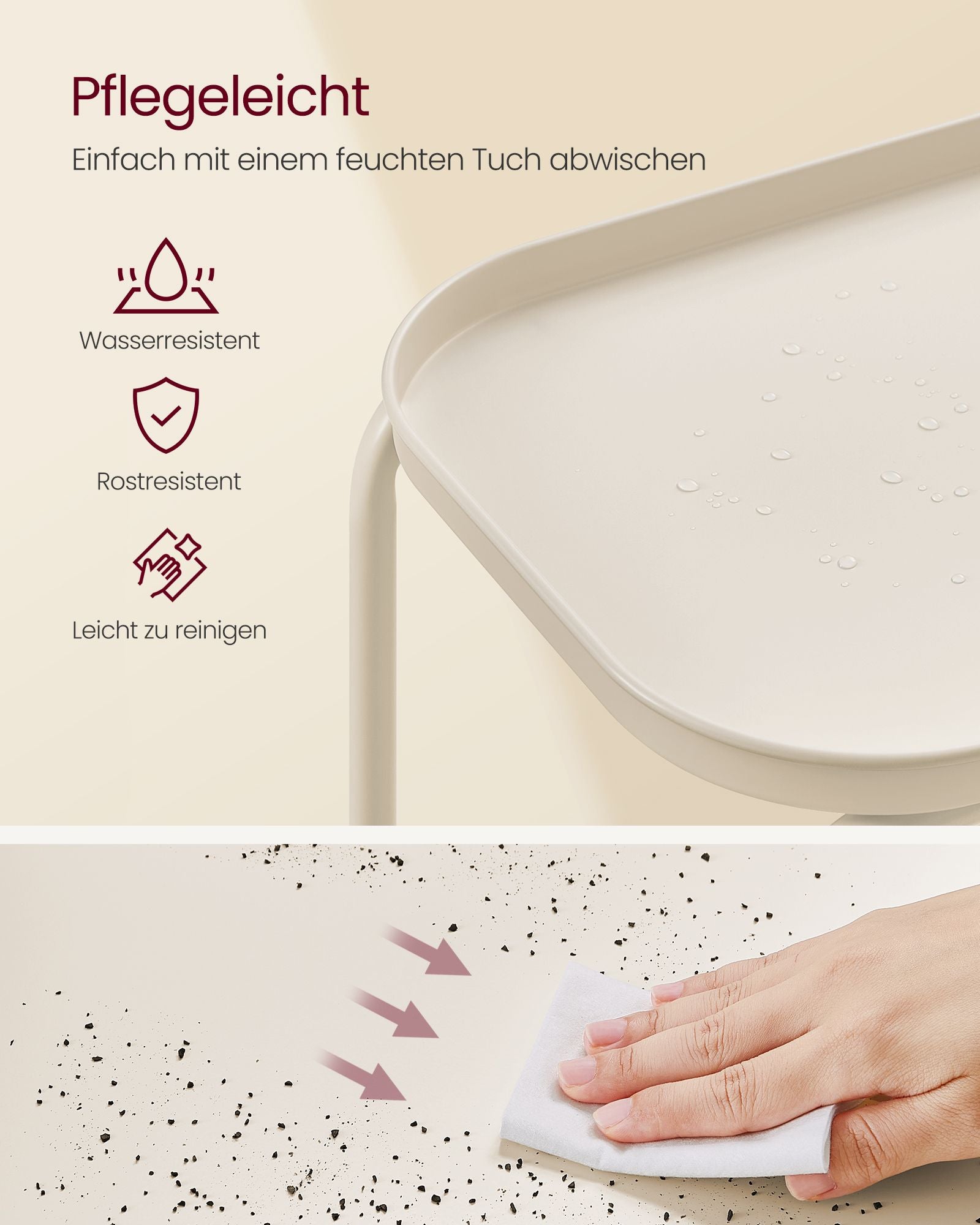 Bijzettafel Met 2 Niveaus Modern Crèmewit