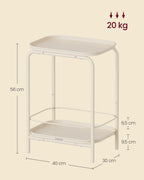 Bijzettafel Met 2 Niveaus Modern Crèmewit