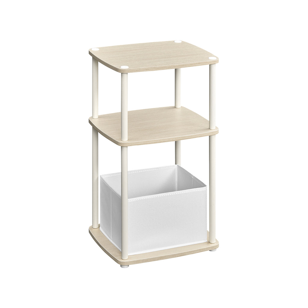 Moderne Bijzettafel – 3 Opbergplanken – Naturel Beige