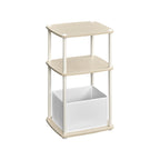 Moderne Bijzettafel – 3 Opbergplanken – Naturel Beige