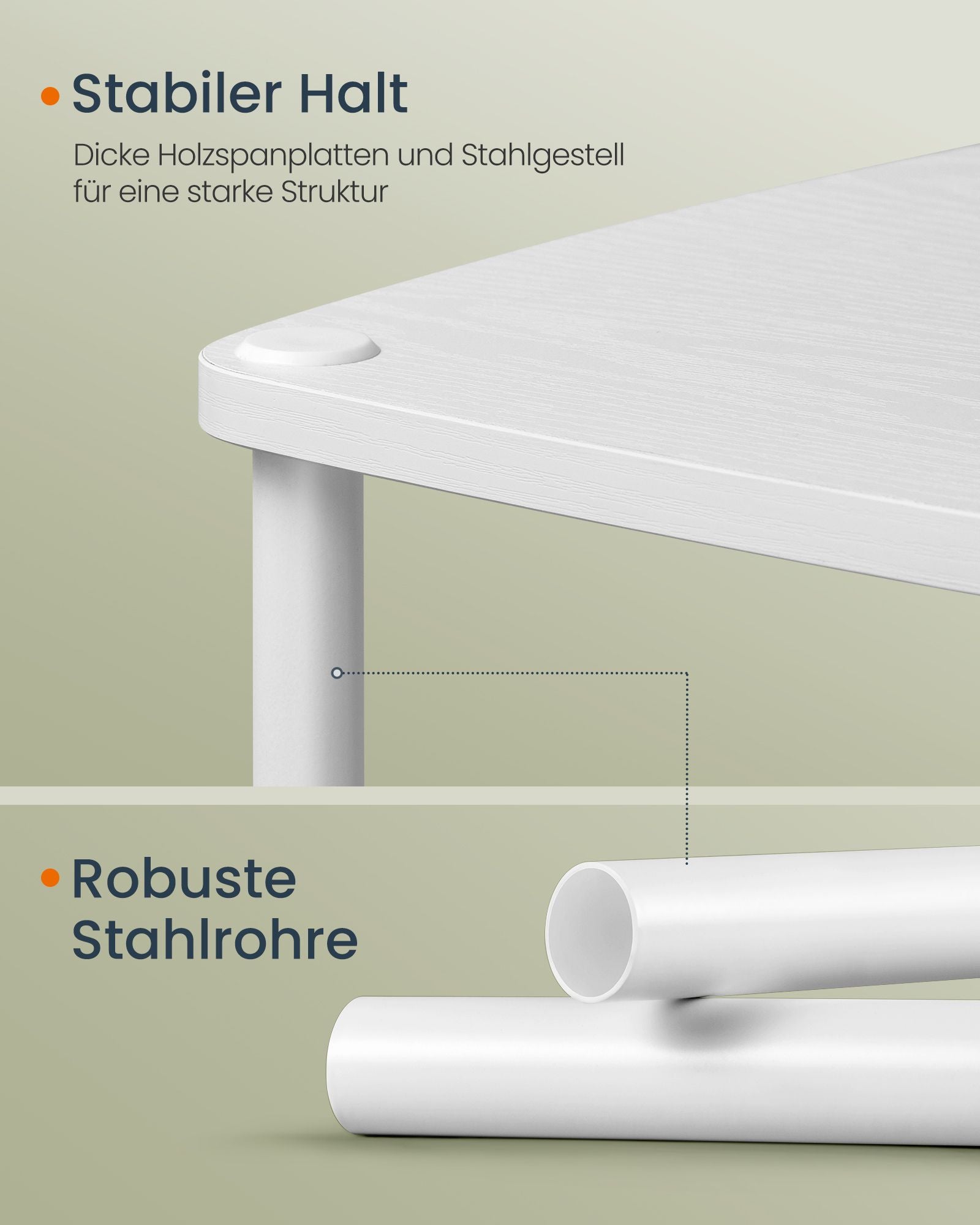 Bijzettafel met 3 planken – 30 x 34 x 58 cm, sneeuwwit