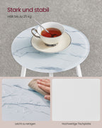 Ronde Bijzettafel Met 2 Niveaus En Glazen Blad En Plank